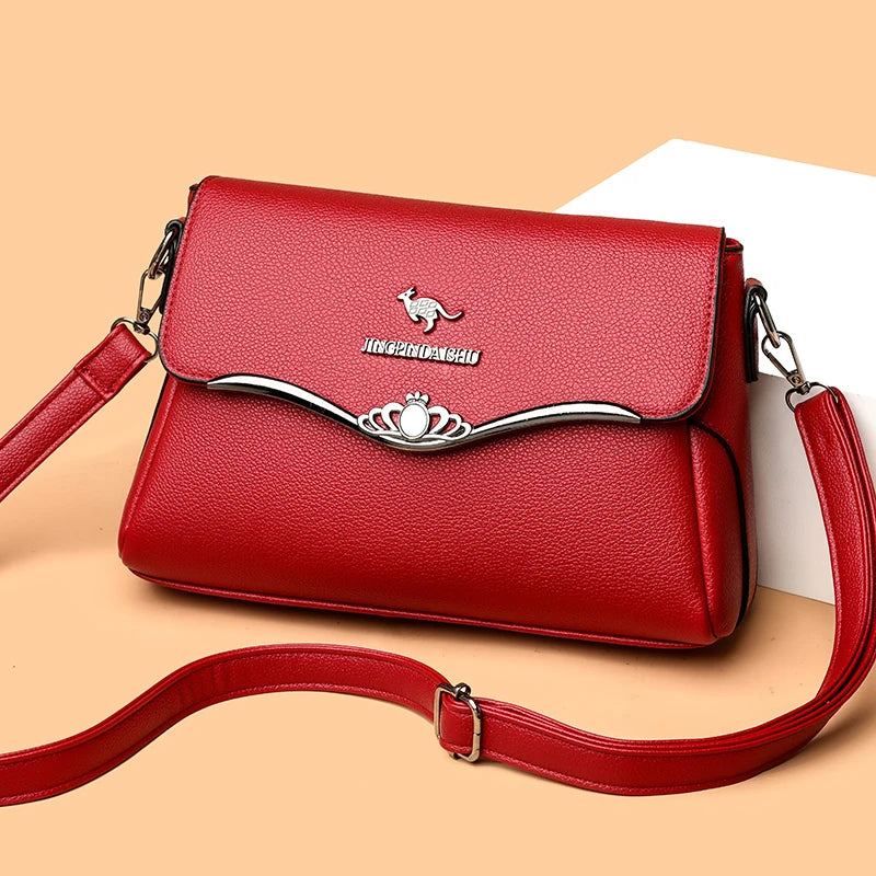 Women's PU Leather Casual Tote Crossbody Bag