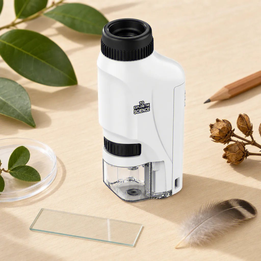 Portable Handheld Microscope for Kids 60-120x Magnification Battery Powered with LED Light Science Lab Magnifying Glass
