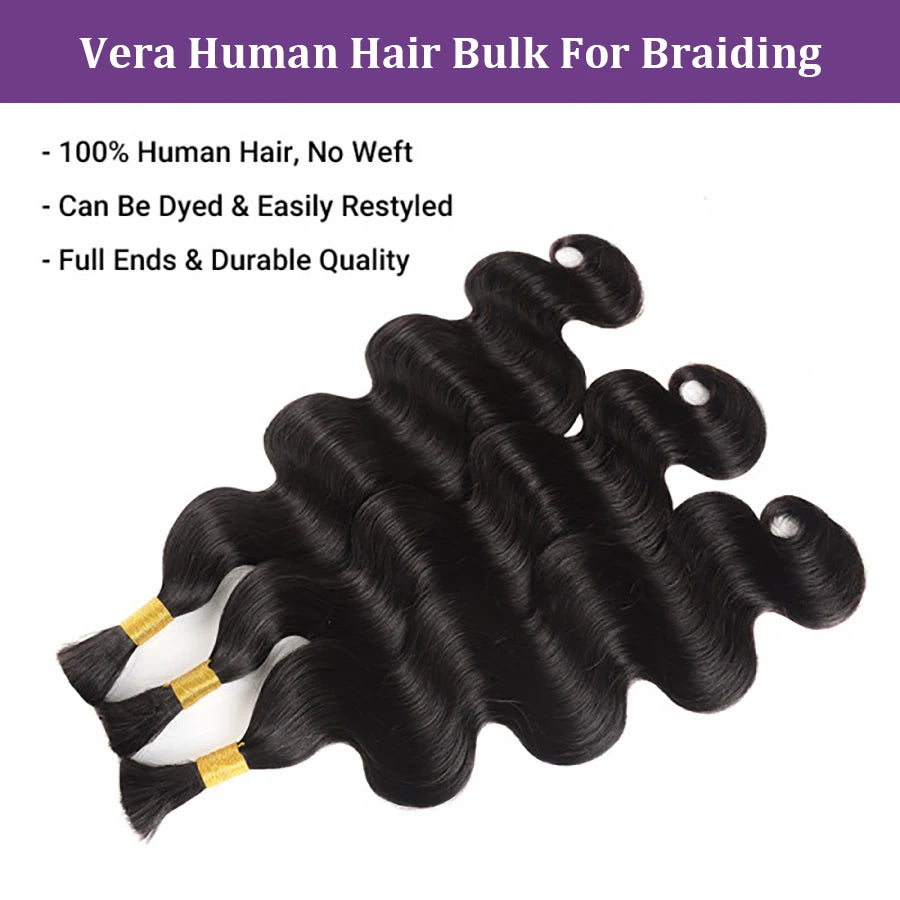 Human Braiding Hair Body Wave Bulk Human Hair For Braiding No Weft 10A Brazilian Curly Human Hair Extensions For Boho Braids