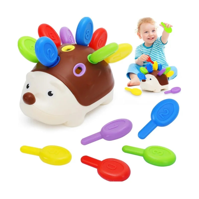 Montessori Sensory Hedgehog Toy | Fine Motor Skills Educational Travel Toy for Ages 1-4