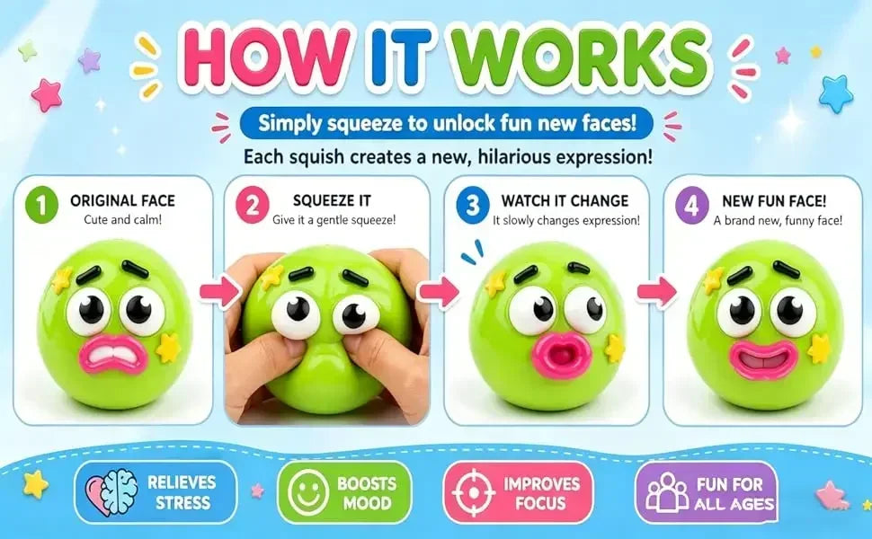 Smushers Dog Face Swap Squishy Toy | Soft Moldable Slow Rise Squeeze Toy | 5 Colors | Ages 14+