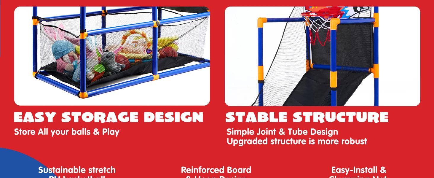 JOYFY Kids Arcade Basketball Game Set with 4 Balls and Hoop for 3-12 Years Old Indoor Outdoor Sport Play Holiday Birthday Gift