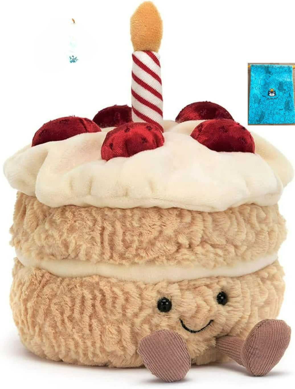 JC Shy Bonnie Rabbit Plush Doll | 31cm Soft Toy Holding Birthday Cake — Kids Holiday Gift