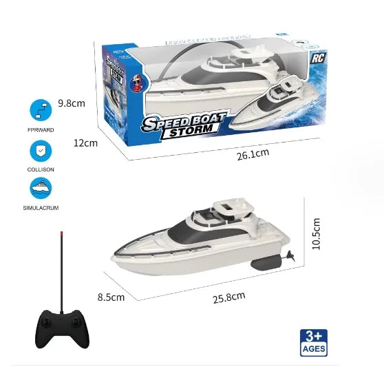 High-Speed RC Boat Toy for Boys Waterproof Electric Mini Ship Model Powerful Remote Control Sailing Ship for Adult Water Play