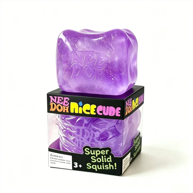 Needoh Nice Berg Giant Sensory 7.5cm Cube Mini 4 Pack Baby Teenie Cube Sensory Slow Rebound Stress Reliever Anti-Anxiety Toy