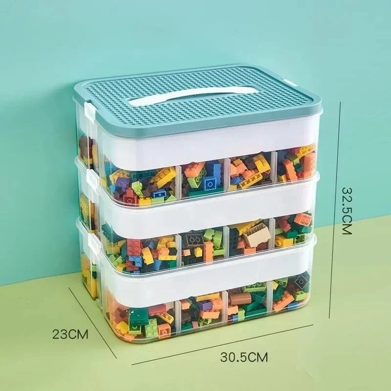 Lego Storage Box Building Block Organizer Particle Toy Jigsaw Puzzle Container Partition Lego Storage Bin Children Toy Organizer