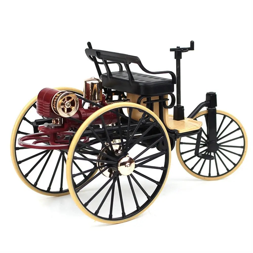 Kids Toy Vintage Classic Tricycle Model Metal Diecast Three Wheeled Simulation Tricycle Toy 1:12 Alloy Model Collectibles Gift