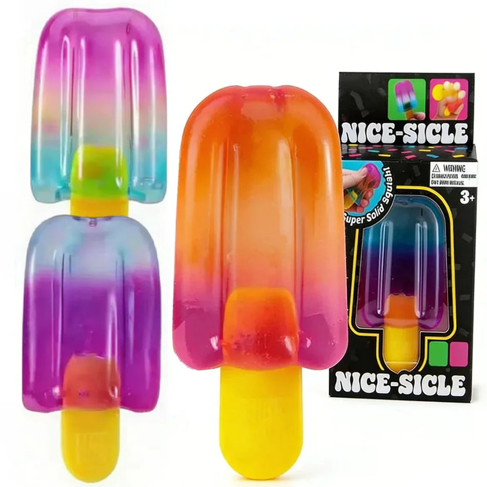 Schylling Needoh Nice Cube & Nice-Sicle | Squishy Stress Relief Anti-Anxiety Squeeze Toy for ADHD