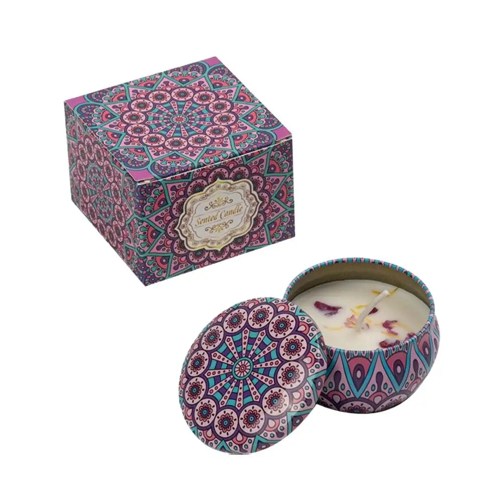 Vintage Floral Soy Wax Scented Candle Jar | 8 Fragrances – Lavender, Rose & More