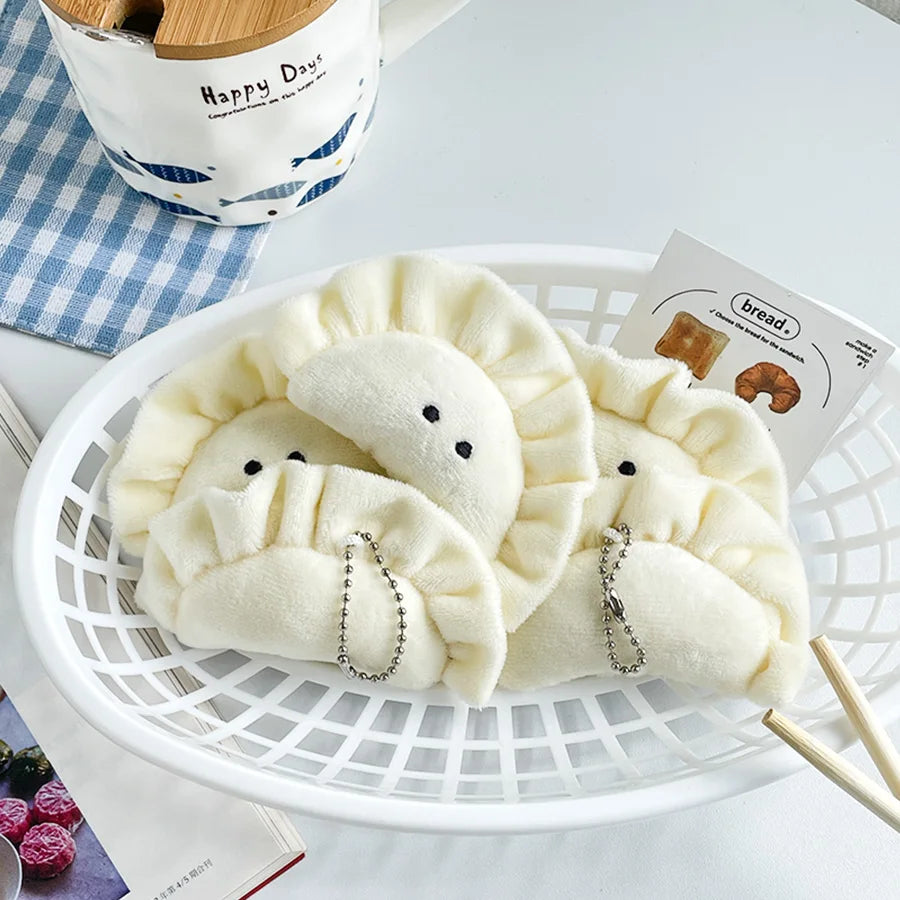 10pcs Chinese dumplings, plush dolls, cute cartoon food, toys, creative kawaii school bag pendants, fashion ornaments, pendants