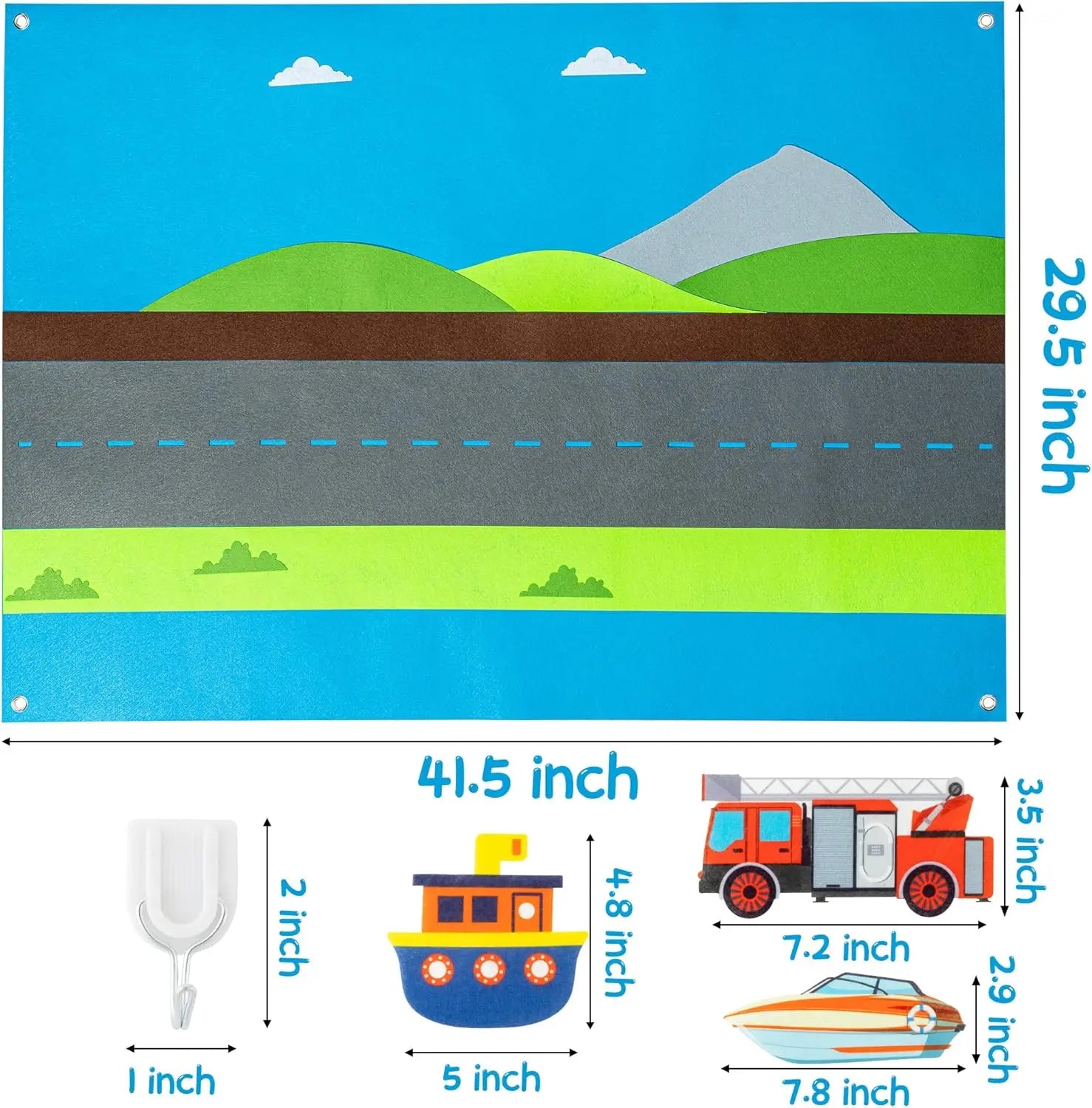 Felt Story Board Set Toy for kids Farm Animals Vehicle Preschool Education Early Learning Interactive Play Mat Wall Hanging Gift