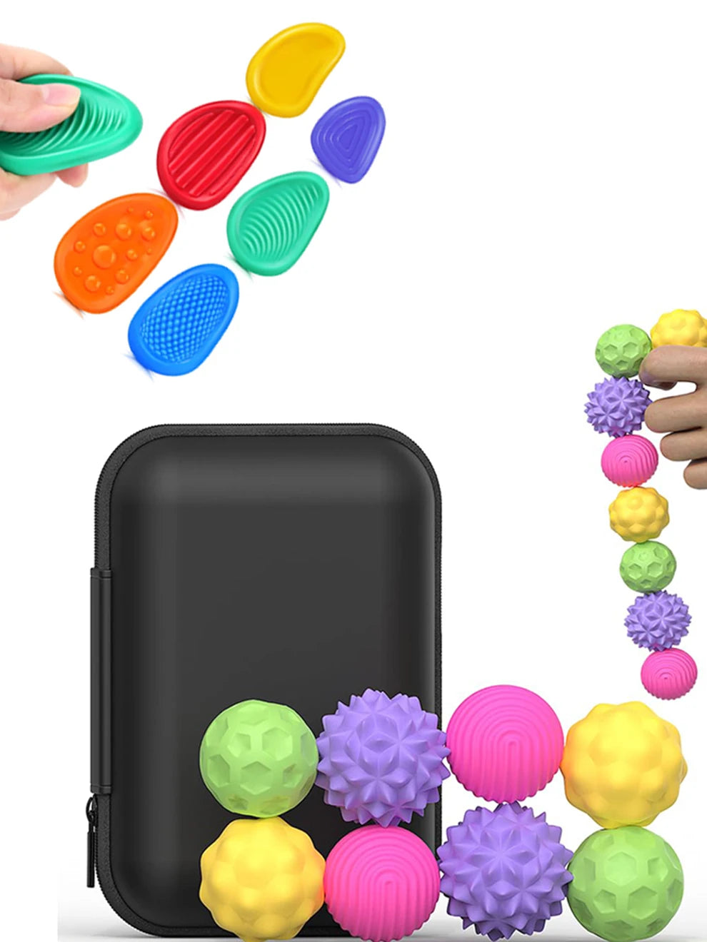 Magnetic Balls Fidget Sensory Toys Stress Relief for Adults Kids Fidget Textured Magnetic Balls with Silicone Shell Desk Toys