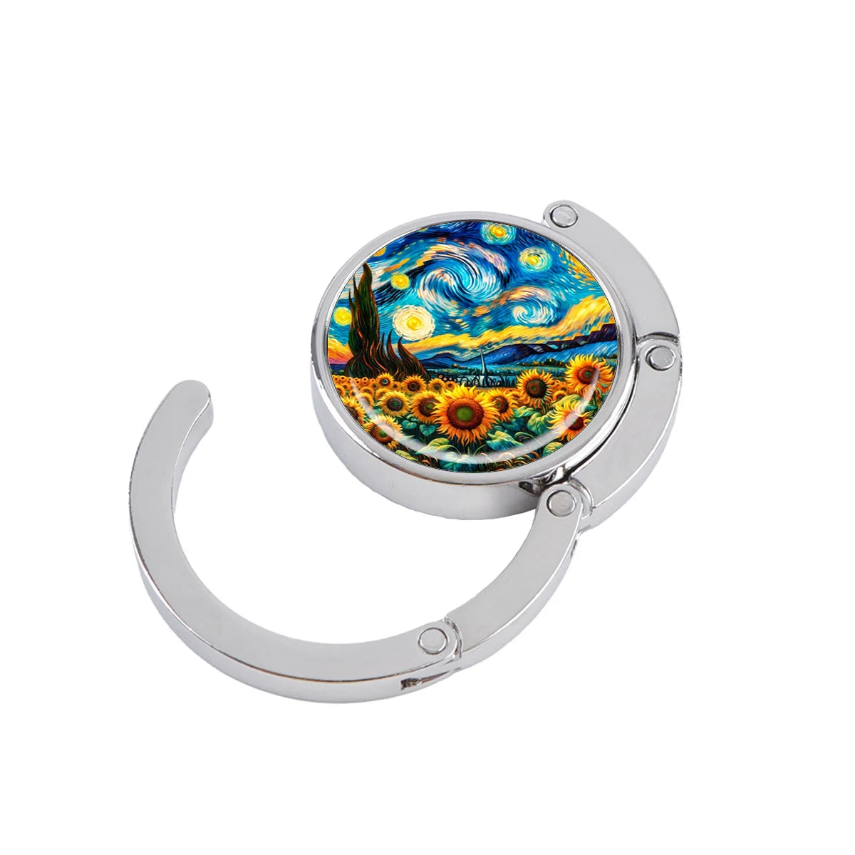 Van Gogh Art Folding Metal Purse Hanger & Table Bag Hook