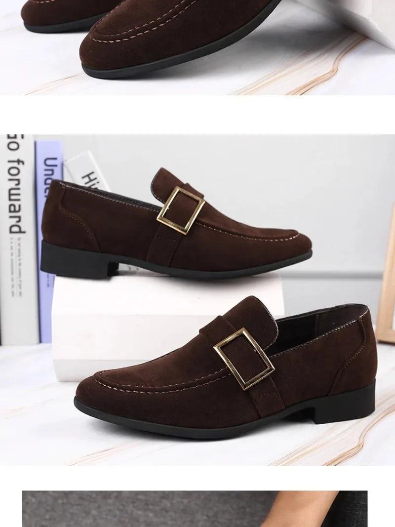 2026 Men's Dress Shoes Britain Casual Shoes High End Designer Suede Loafers for Man Luxury Banquet Wedding Shoes Zapatos Hombre