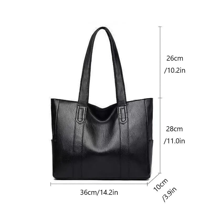 Women's Vintage Large Capacity PU Tote Shoulder Bag