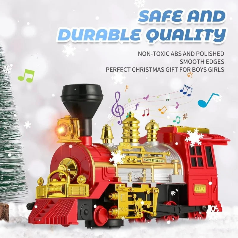 Train Toy for Toddlers Electric Steam Locomotive with Smoke, Light & Sound, Toddler Toy Trucks Ideal Gift for Kids