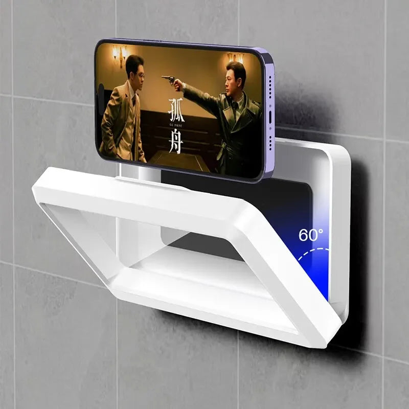 Fixed Universal Waterproof Anti-Fog Shower Phone Holder Touch Screen Support Wall Mount Phone Case For Bathroom Daily Use