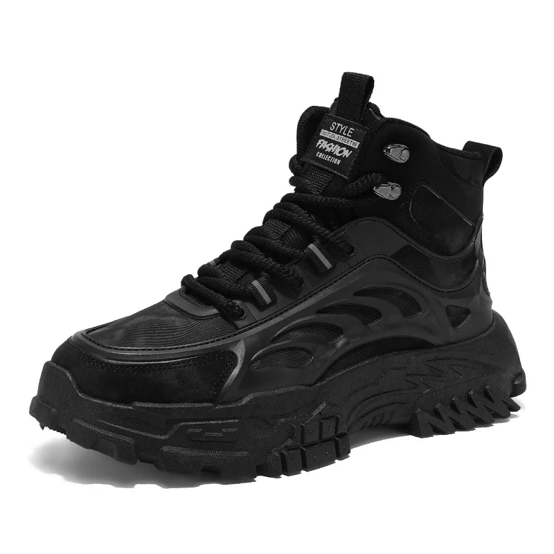 Men's Boots Outdoor Waterproof Men Ankle Boots Men Platform Work Safty Shoes for Men Casual Hiking Shoes Breathable Men Sneakers