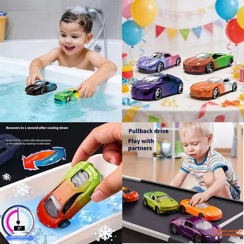 Color Change Cars Toy Vehicles in Water Color Changing Bath Toys Car Goodie Bags Fillers Funny Gift for Kids Themed Party Favors