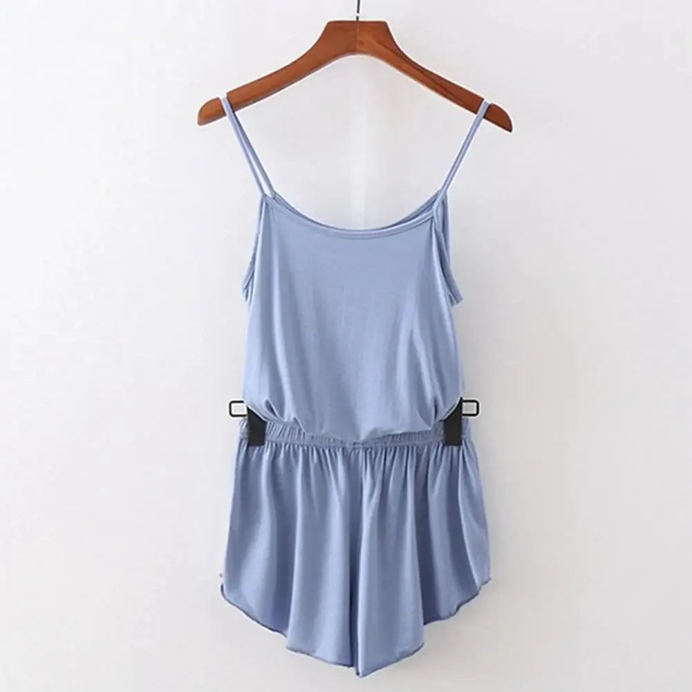 2 Pcs/Set Lounge Women Summer Pajamas Solid Color Sleeveless Camisole Shorts Lady Pajamas for Women Sleepwear Set