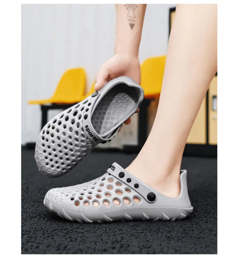 Summer Shoes Men Clogs Eva Slippers Men Flat Sandals Breathable Hole Shoes Men Beach Home Leisure Slides Men Summer Shoes