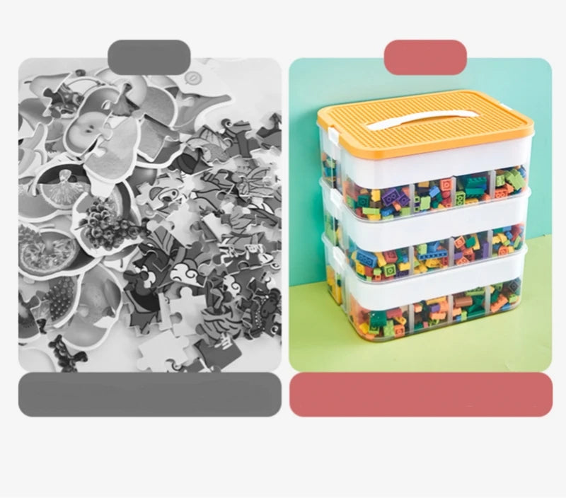 Lego Storage Box Building Block Organizer Particle Toy Jigsaw Puzzle Container Partition Lego Storage Bin Children Toy Organizer