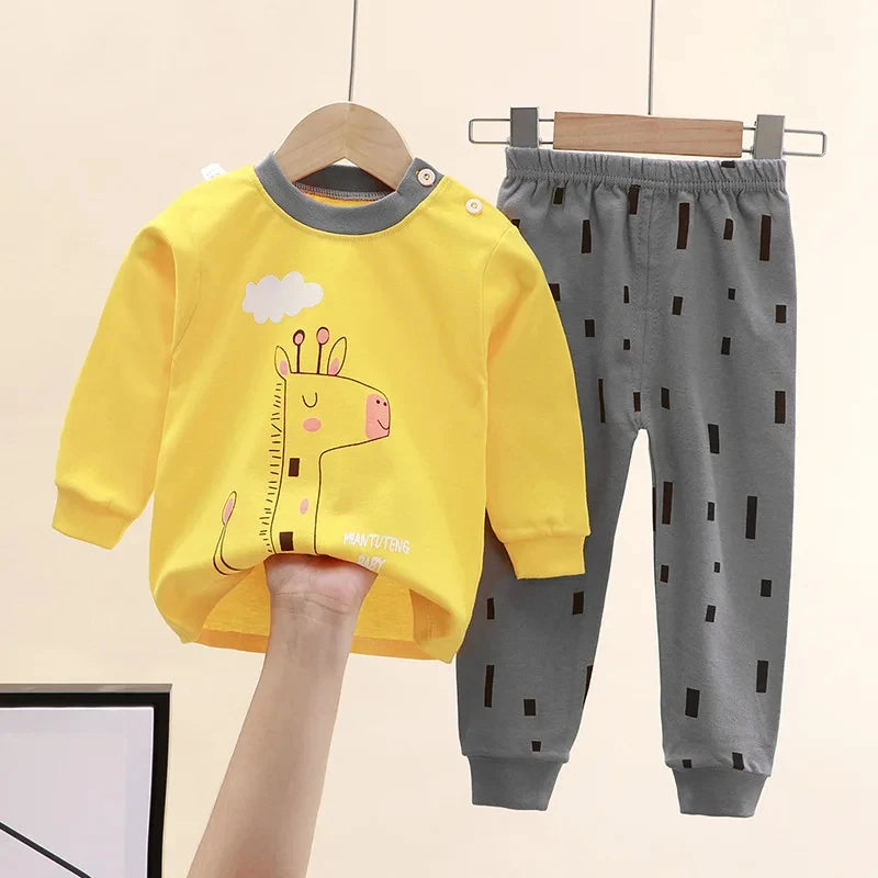 Baby & Toddler Unisex Pure Cotton Cartoon Pajama Set