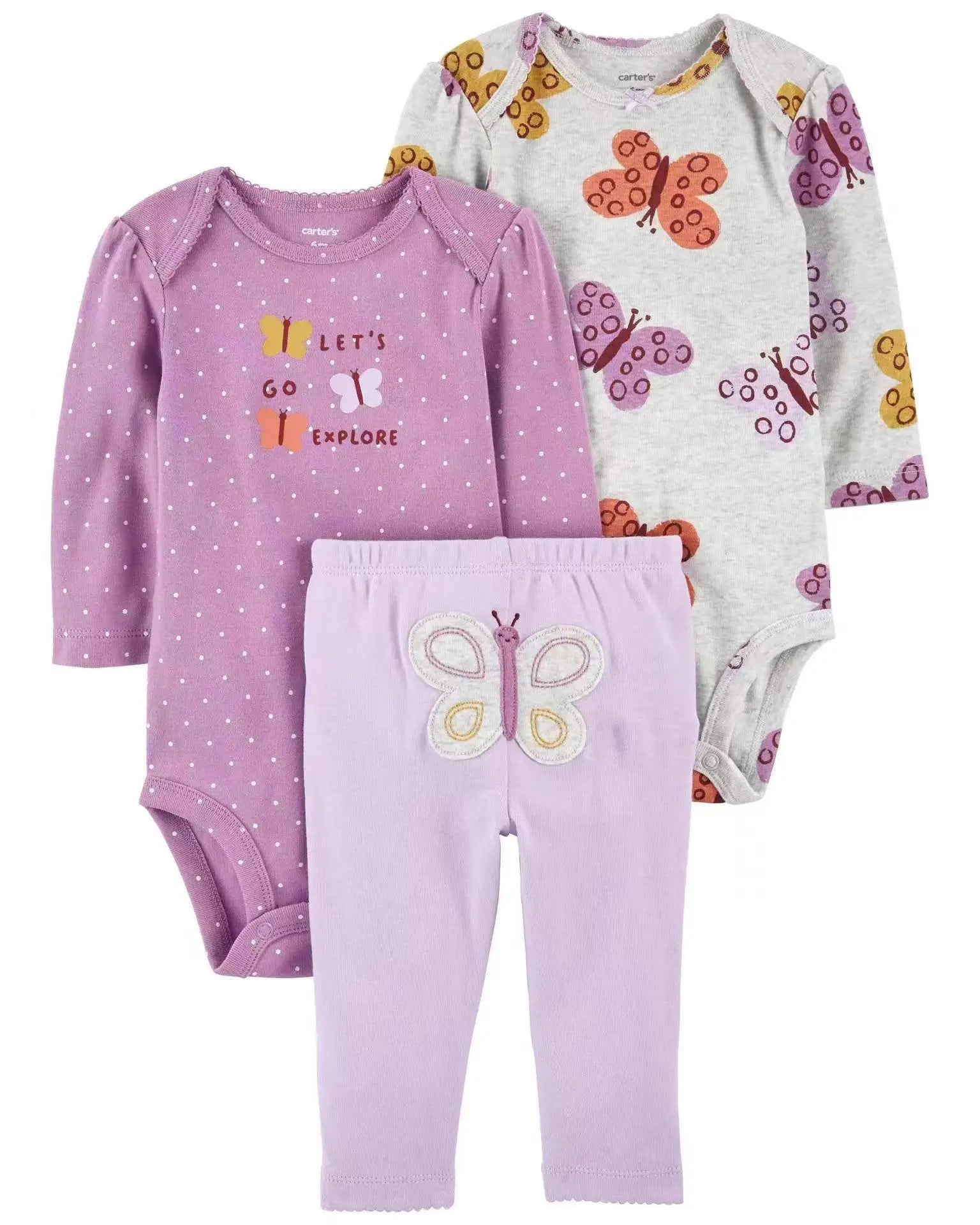 2025 Baby Girls Clothes Autumn Spring Newborn Infant Outfit Cotton Bodysuit Top And Bottom Pants Kids Toddler Clothing Set 6-24M
