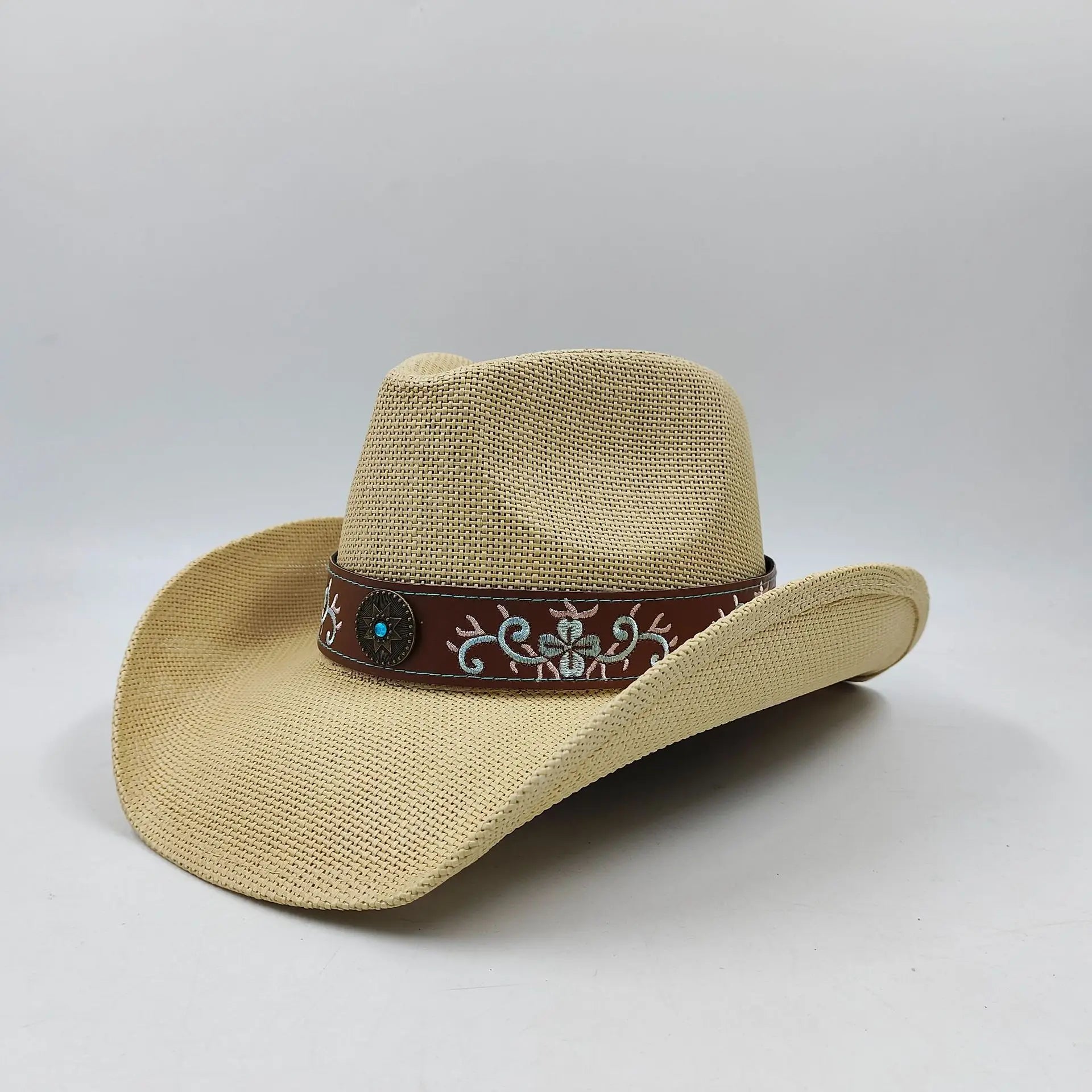 Women's Straw Cowgirl Hat – Wide Brim Shapeable Western Beach Sun Hat | Coastal Cowgirl Style