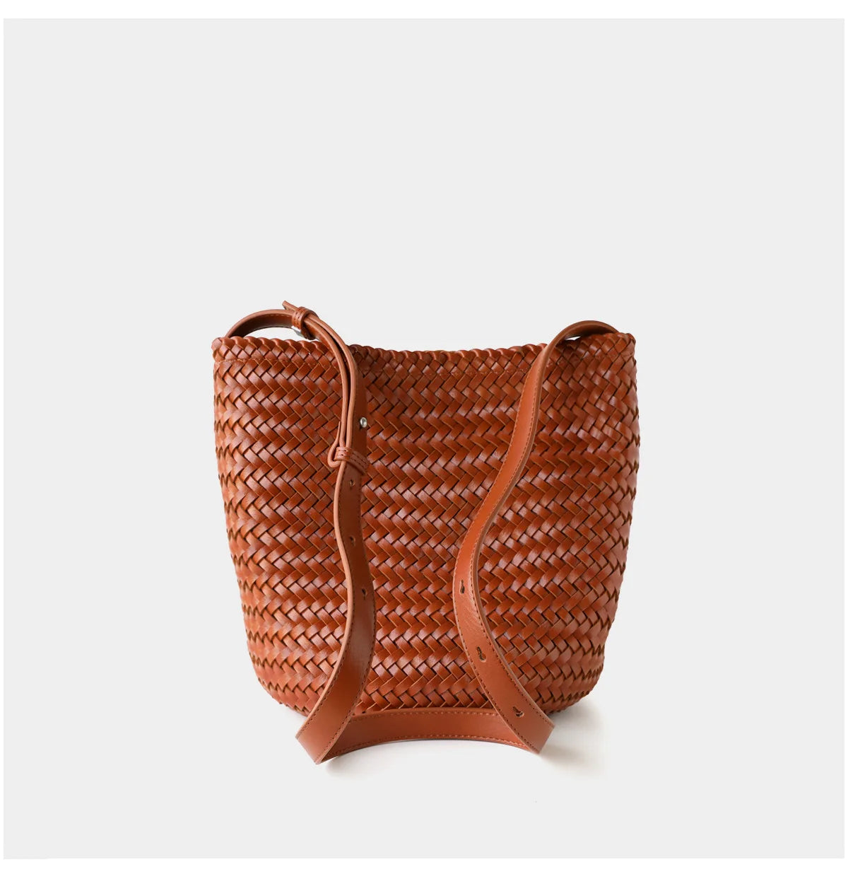 Women's Handwoven Knit Bucket Shoulder Bag
