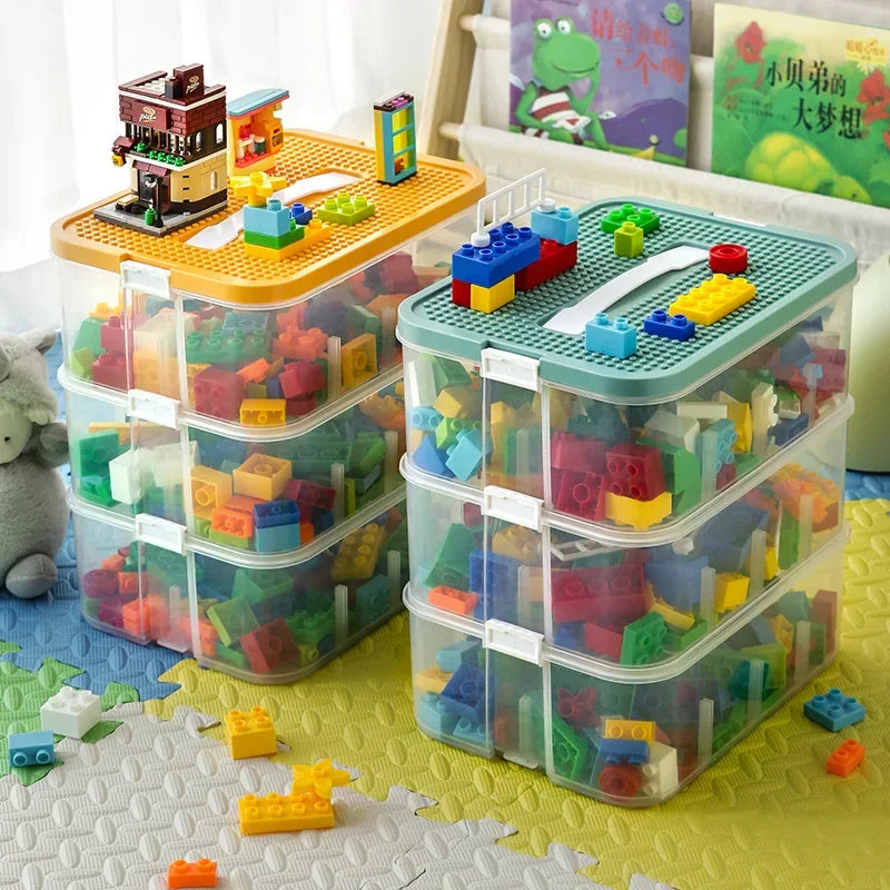 Lego Storage Box Building Block Organizer Particle Toy Jigsaw Puzzle Container Partition Lego Storage Bin Children Toy Organizer