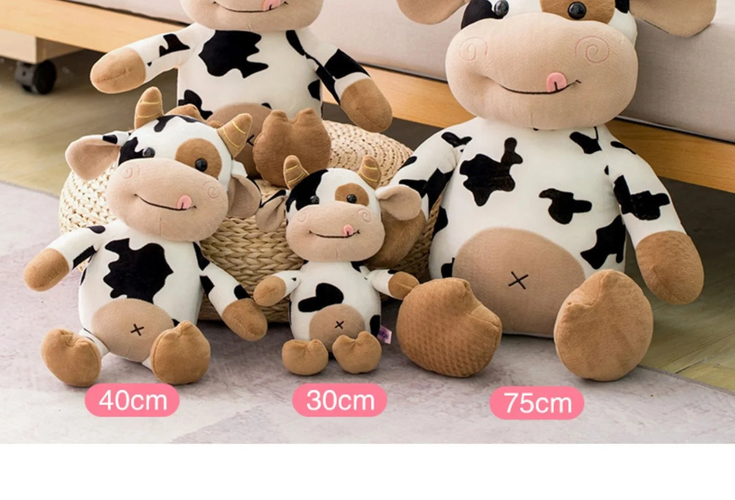 Cute Cow Plush Stuffed Animal Doll — 30cm
