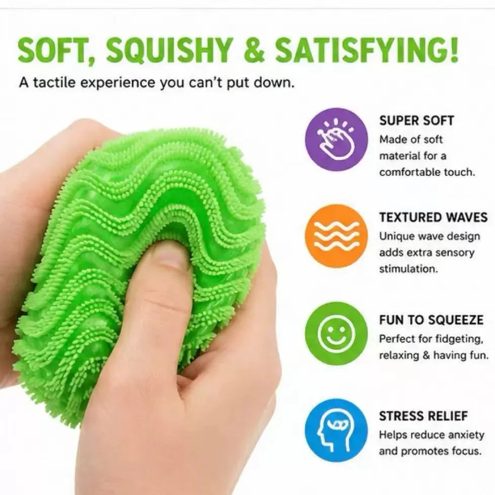 NeeDoh Fuzz Ball Blind Box Stress Relief Toy | Soft Squishy Desktop Ornament Squeeze Ball
