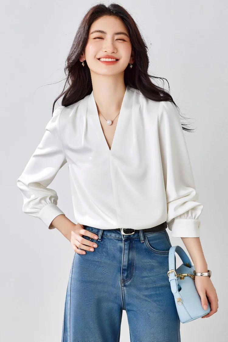 Women's Satin Office Blouse