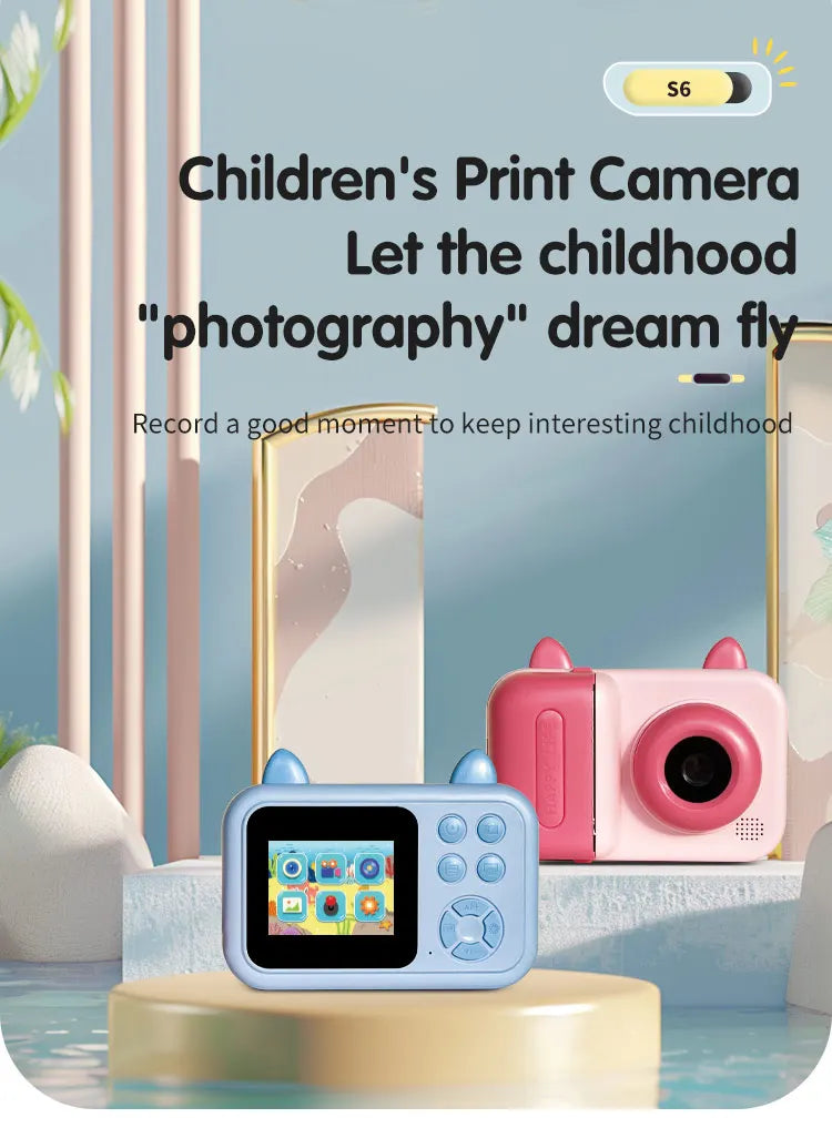 Kids Instant Print Digital Camera – 1080P HD Thermal Printer | 4 Colors | Ages 3+