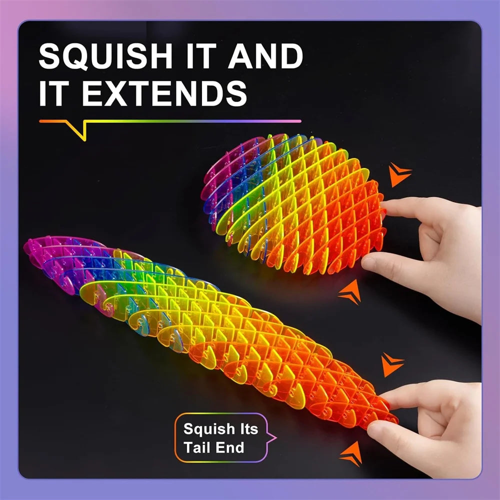 Fidget Worm Toy Elastic Slug Sensory Toy for Kids & Adults Funny Pocket Fidget Toys Stress Relief Birthday Classroom Gift