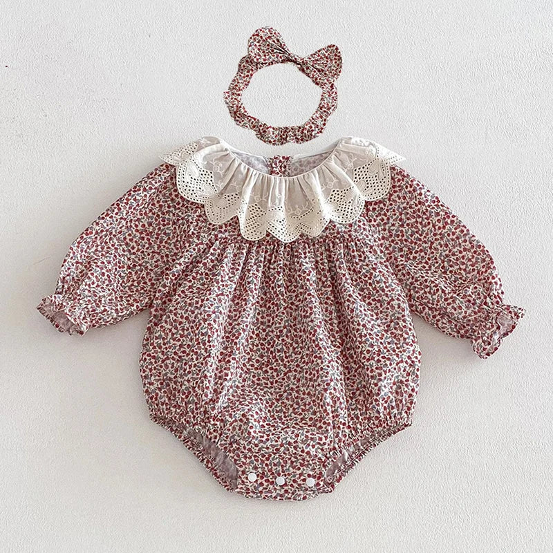 2026 New Spring Sister Dress Kids Princess Dresses Long Sleeved Cotton Print 2-7Yrs Girl Party Dress Baby Girl Romper