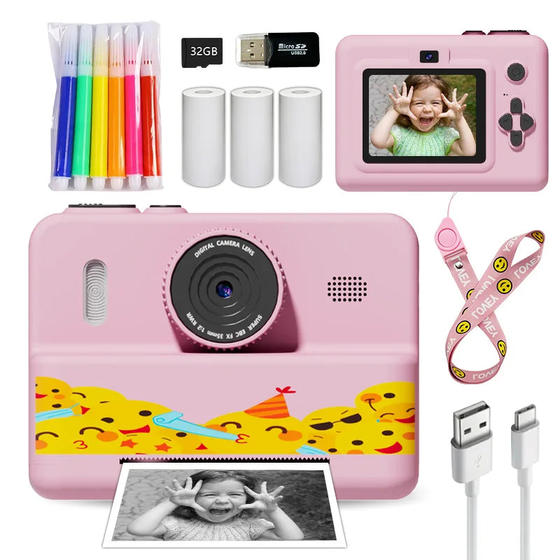 Kids Digital Camera With Instant Print Mini Printer 2.8inch Video Portable Thermal Instant Photo Print Kids Camera With Printer
