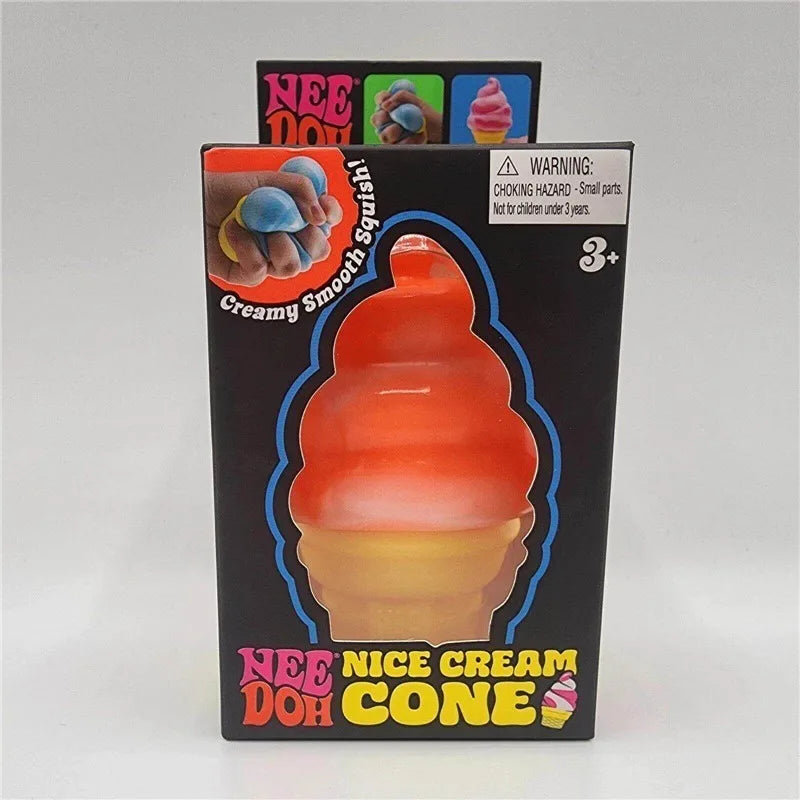 Needoh Nice Cream Cone Sensory Squeeze Toy | Non-Toxic Stress & Anxiety Relief for Kids & Adults