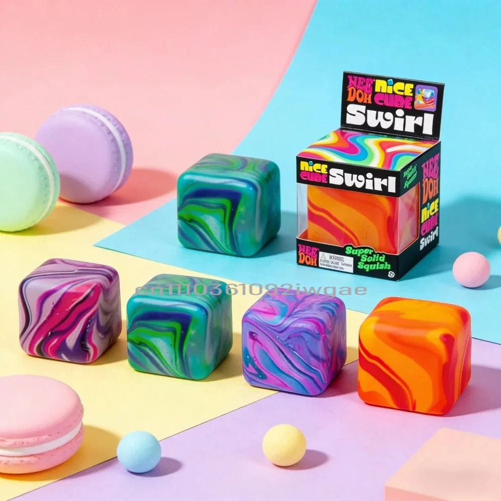 NeeDoh Nice Cube Sensory Squeeze Toy | Stress Relief Squishy Fidget Toy for Anxiety & Relaxation