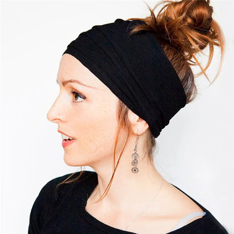 New Elastic Cycling Headband Women Fitness Headband Sweatband Fitness Headwrap Non-slip Bike Headwear Running Fitness Hairband