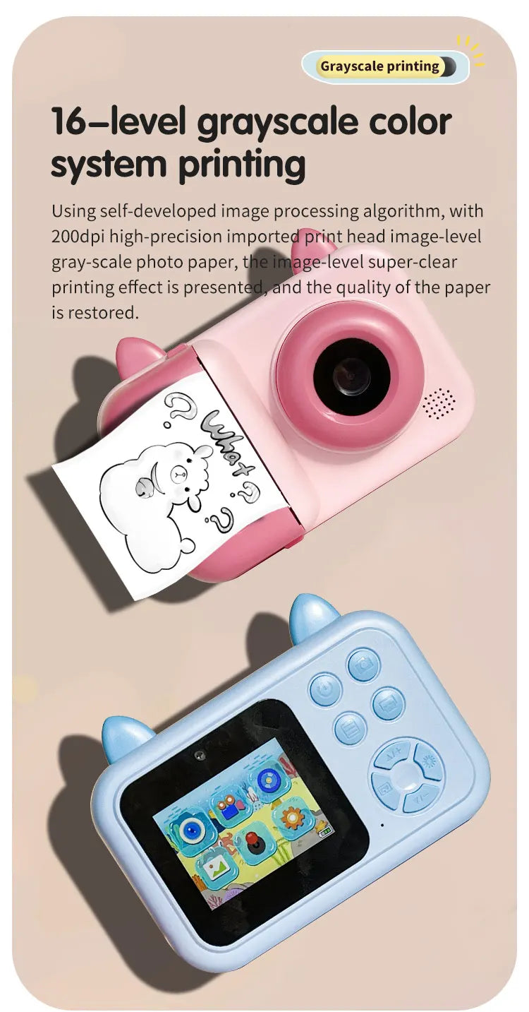 Kids Instant Print Digital Camera – 1080P HD Thermal Printer | 4 Colors | Ages 3+