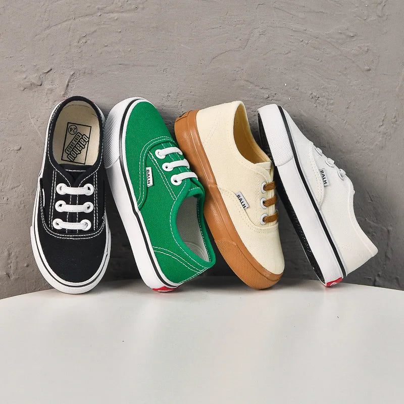Kids' Unisex Canvas Lace-Up Casual Sneakers