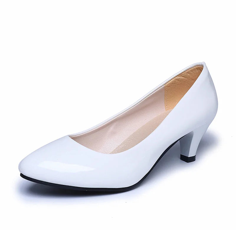 Women's Medium Spike Heel Round Toe Office Pumps