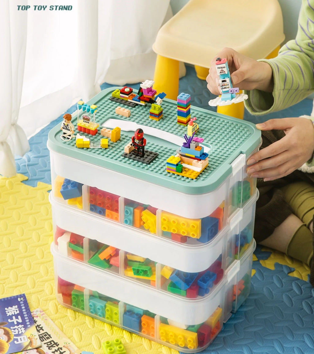 Lego Storage Box Building Block Organizer Particle Toy Jigsaw Puzzle Container Partition Lego Storage Bin Children Toy Organizer