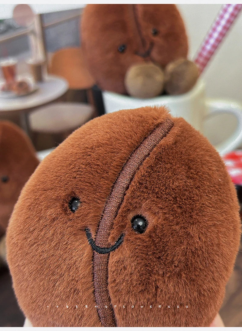 Jellycat-Style Coffee Bean Plush Toy | Soft Stuffed Food Doll — Cute Home Decor & Gift