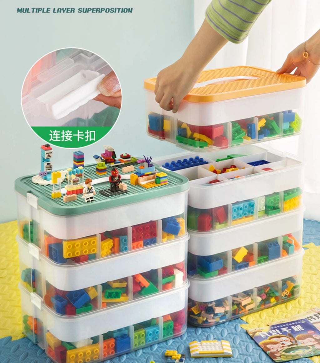 Lego Storage Box Building Block Organizer Particle Toy Jigsaw Puzzle Container Partition Lego Storage Bin Children Toy Organizer