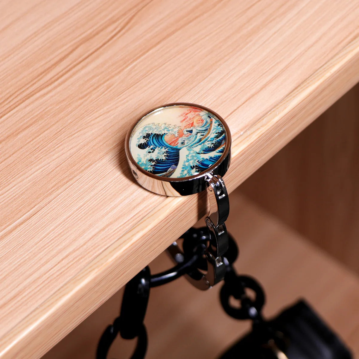 Van Gogh Art Folding Metal Purse Hanger & Table Bag Hook