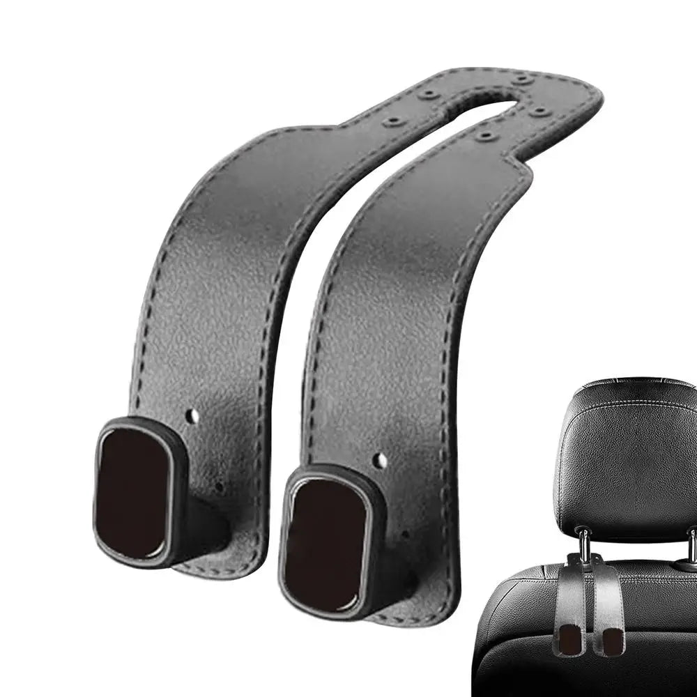 PU Leather Car Purse Hook & Headrest Hanger Organizer