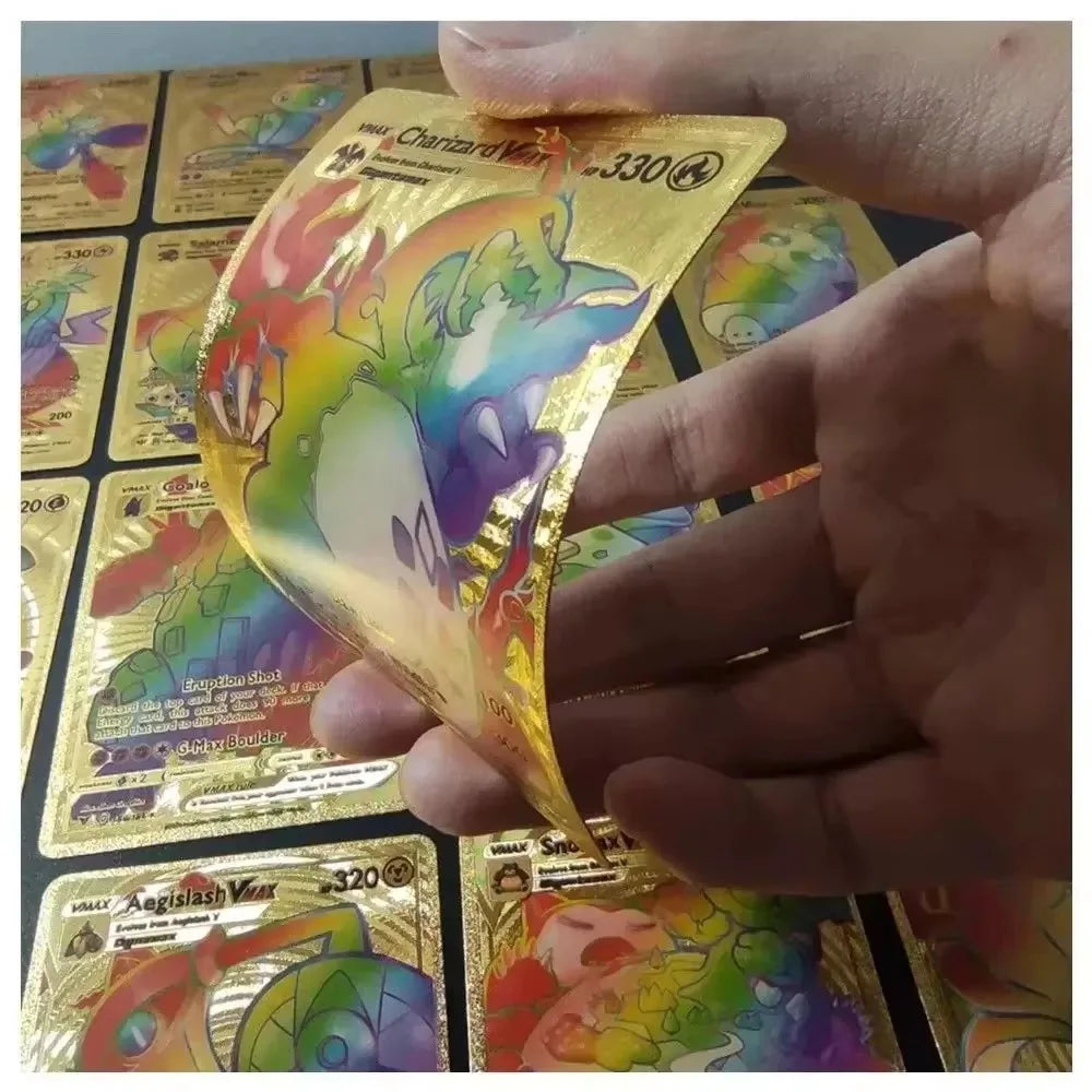 55pcs Card Set, Gold Silver Black Rainbow Diamond Foil TCG Game Cards, VMAX GX VSTAR, Collectible Cards, Hobby Collection.